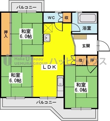 ビレッジ都府楼の間取り