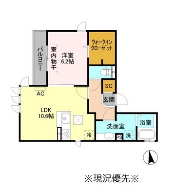 千曲市大字杭瀬下のアパートの間取り