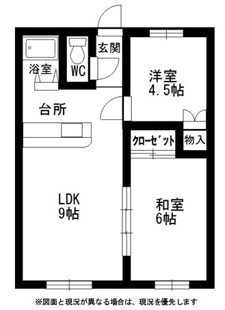 北海道檜山郡江差町豊川町167-5　江差町メイプルの間取り