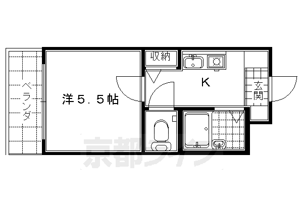 【京都市下京区上若宮町のマンションの間取り】