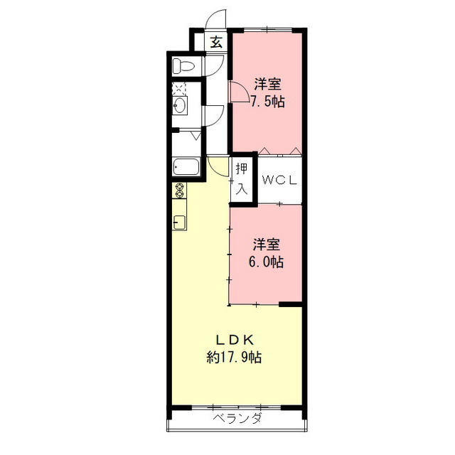 岐阜市清本町のアパートの間取り