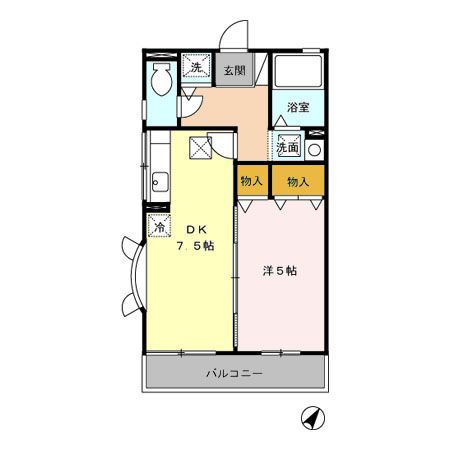 熊谷市銀座のアパートの間取り