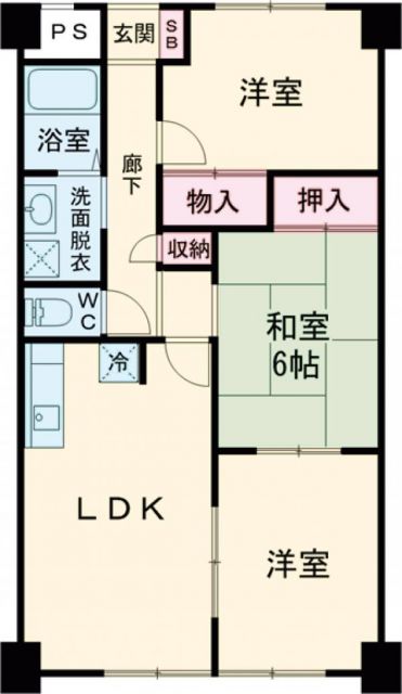 豊橋市柱一番町のマンションの間取り