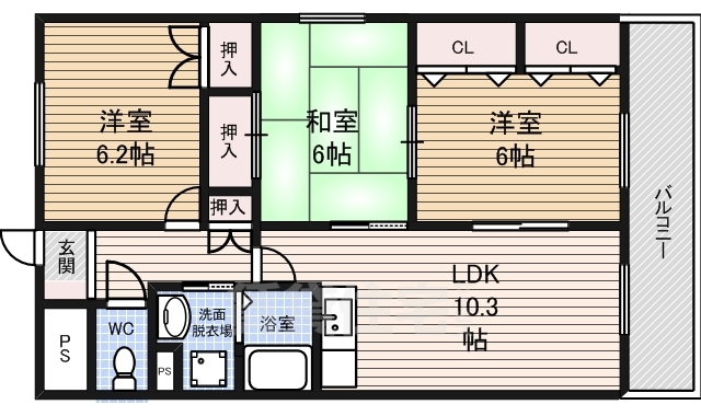 グランドゥール城西の間取り