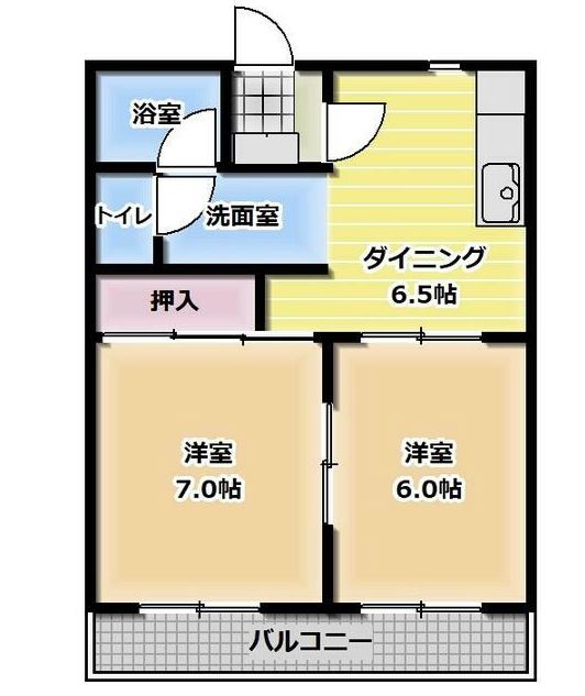 富士市さんどまきのマンションの間取り