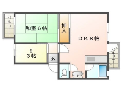 姫路市砥堀のマンションの間取り