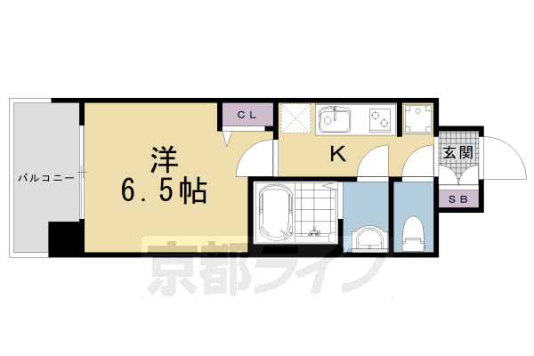 京都市南区東九条南河辺町のマンションの間取り