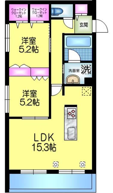 江東区新大橋のマンションの間取り