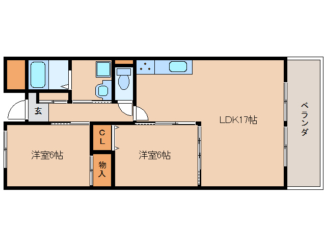 奈良市芝辻町のマンションの間取り