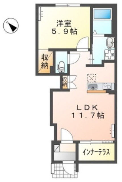 富士市比奈のアパートの間取り