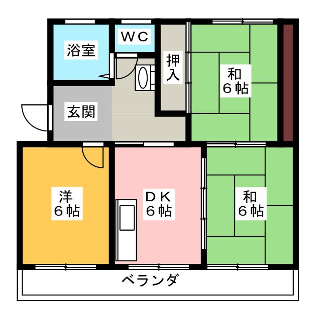 サンハイツ三保の間取り