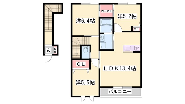 【シャーメゾン阿保の間取り】