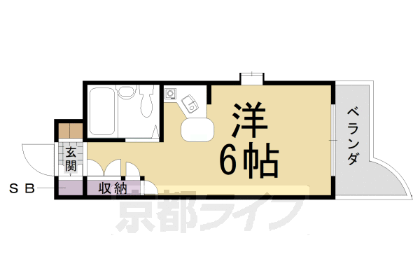 京都市伏見区深草西浦町８丁目のマンションの間取り