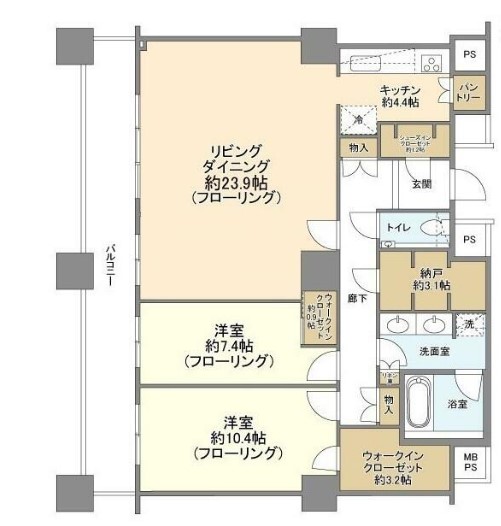 新宿区西新宿のマンションの間取り