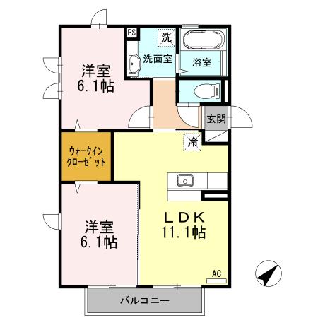 【岸和田市吉井町のアパートの間取り】