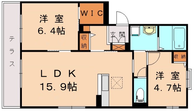 糟屋郡新宮町夜臼のアパートの間取り