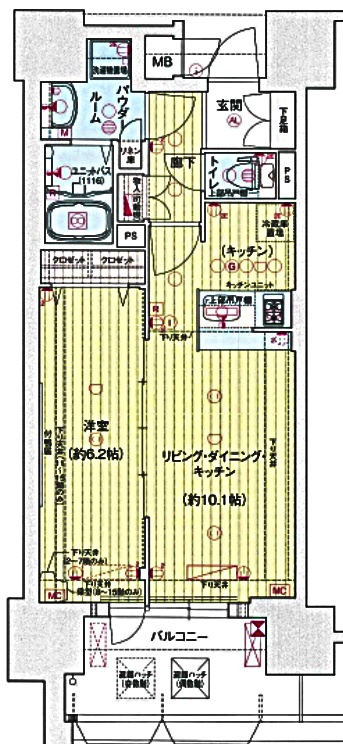 名古屋市中区丸の内のマンションの間取り