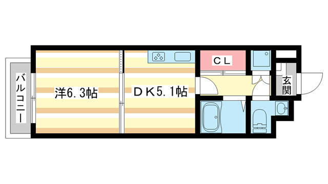 木津川市州見台のマンションの間取り