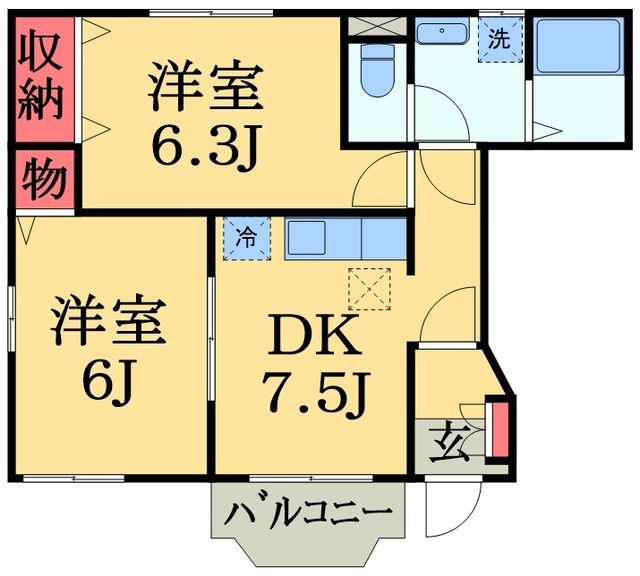 佐倉市上座のアパートの間取り