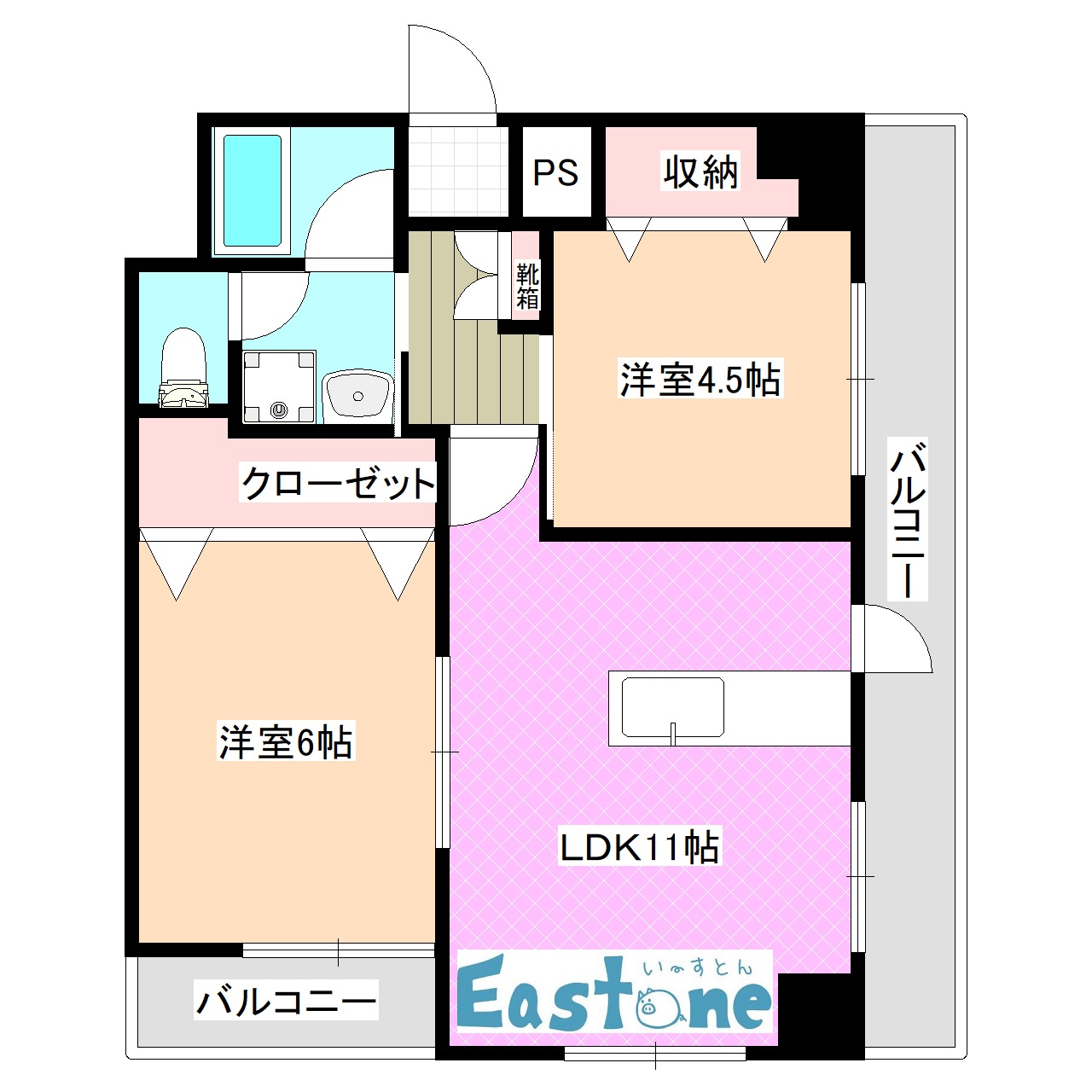 プラスペリティ荒田の間取り