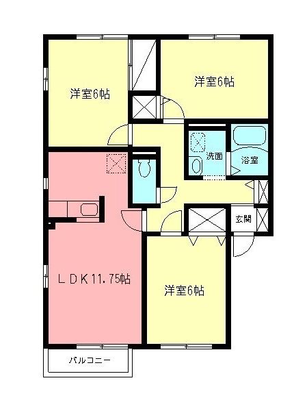 南足柄市駒形新宿のアパートの間取り