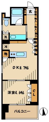 港区芝のマンションの間取り