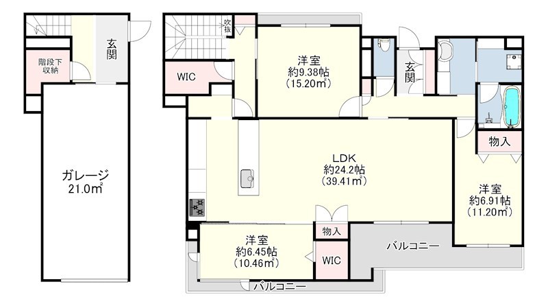 LA CASA ASHIYAGAWA BASEの間取り写真