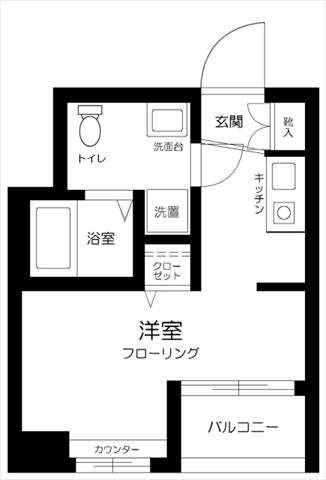 京急本線 黄金町駅 徒歩3分 7階建 築20年の間取り写真
