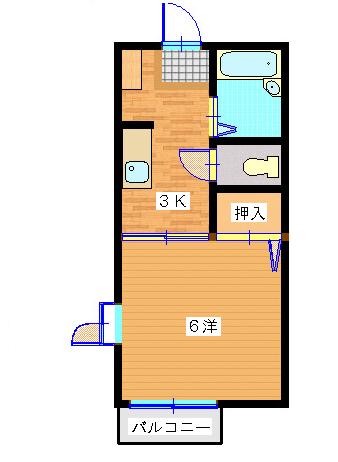 長崎市西山のアパートの間取り