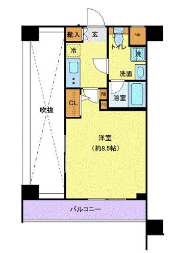 大田区本羽田のマンションの間取り