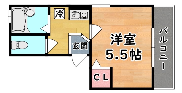 神戸市灘区神前町のアパートの間取り