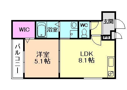 大阪市西淀川区出来島のアパートの間取り