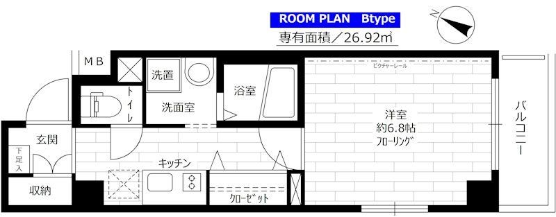 横浜市港北区箕輪町のマンションの間取り