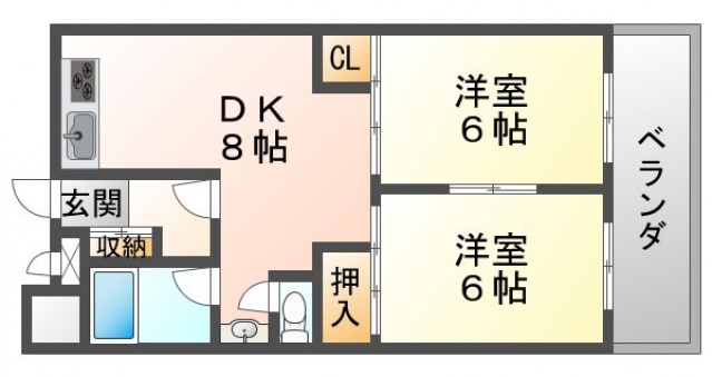 江坂グランドハイツ北の間取り