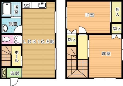 アーク霧ヶ丘B棟 東の間取り