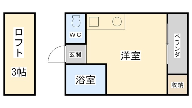 久留米市白山町のアパートの間取り