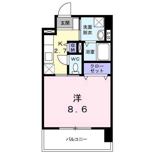 北九州市小倉北区三萩野のマンションの間取り