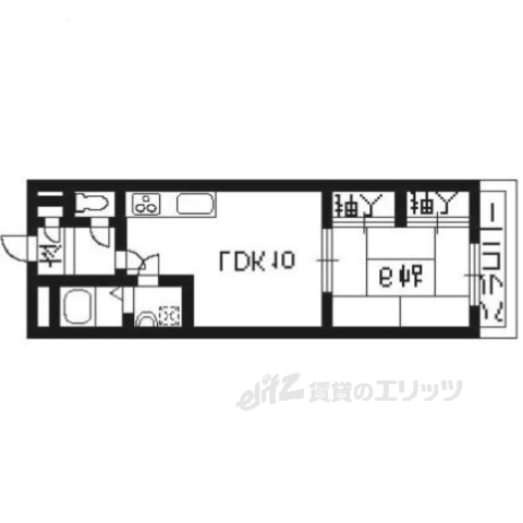 京都市右京区太秦安井西沢町のマンションの間取り