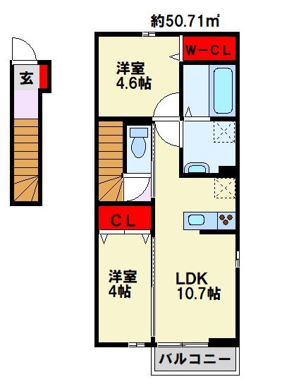 メゾンソレイユ折尾の間取り