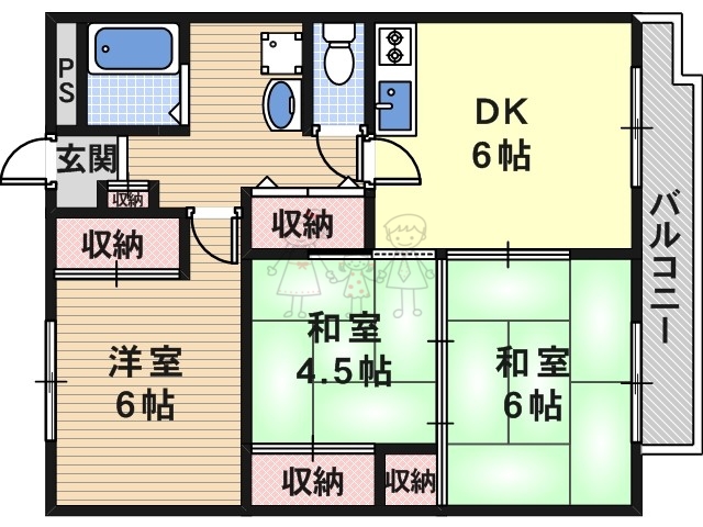 【大阪市東住吉区西今川のマンションの間取り】