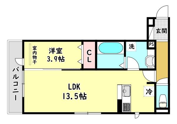 寝屋川市池田新町のアパートの間取り