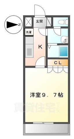 【大和高田市旭北町のアパートの間取り】