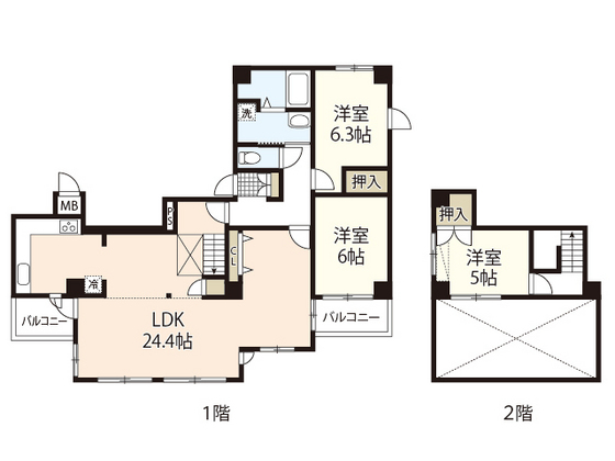 広島市中区三川町のマンションの間取り