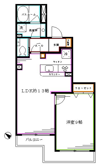 新宿区中井のマンションの間取り