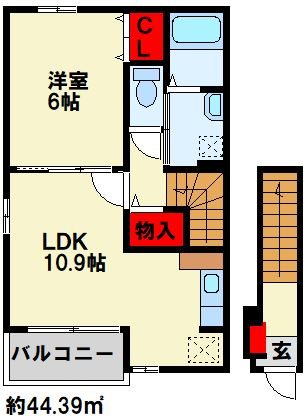 カルム岩瀬の間取り