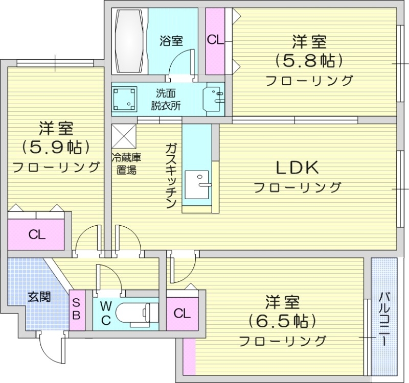 メニーズコート北園プレミアの間取り