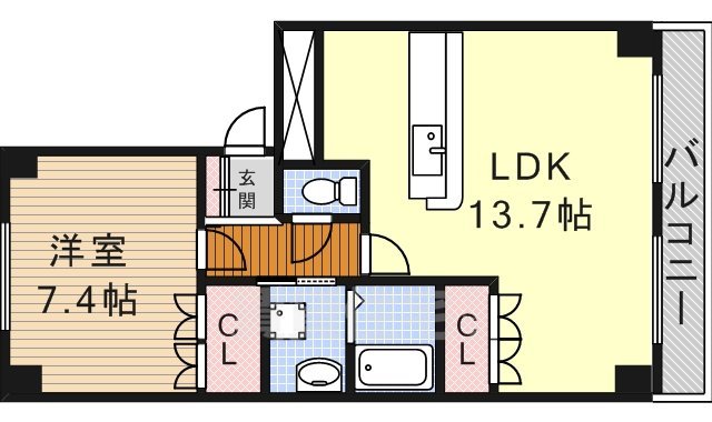 名古屋市瑞穂区高田町のマンションの間取り