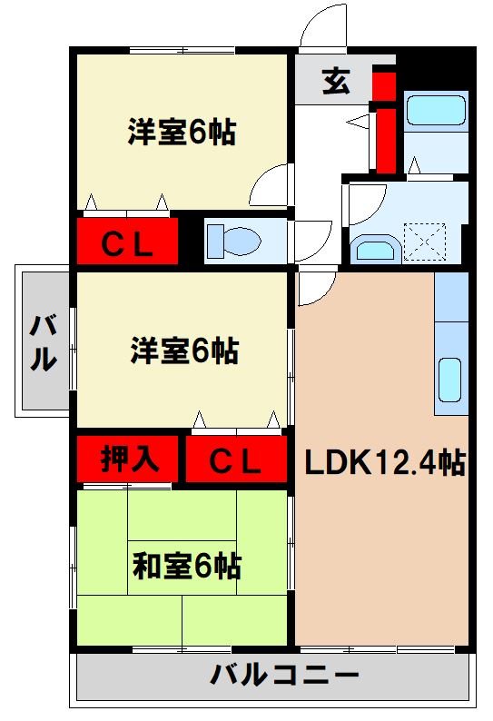 【シャトレ弐番館の間取り】