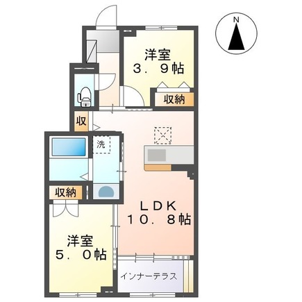 シャイン ヴィレッジ 大木戸 Dの間取り