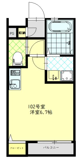 江戸川区上篠崎のアパートの間取り